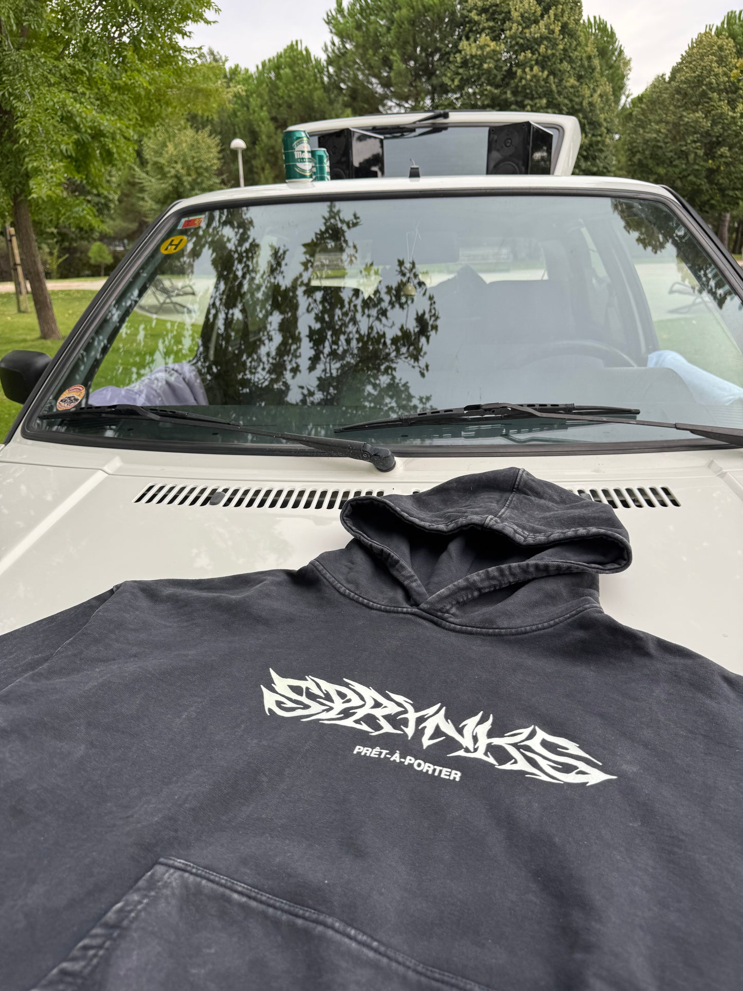 Oversized Washed Black Hoodie – Basics Collection